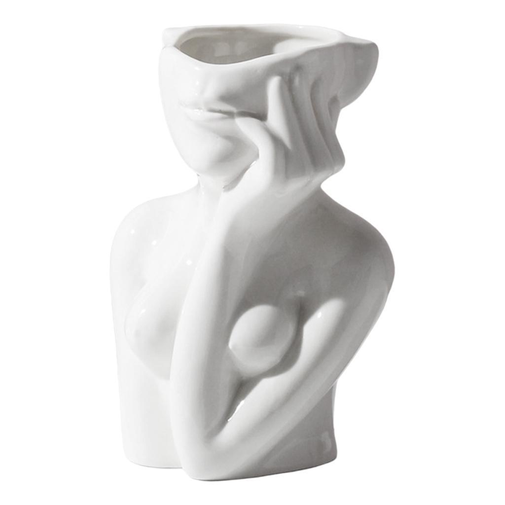 

Керамическая ваза для лица человеческого тела, цветочный горшок телесного цвета, кашпо 15,5x11,5x6 см