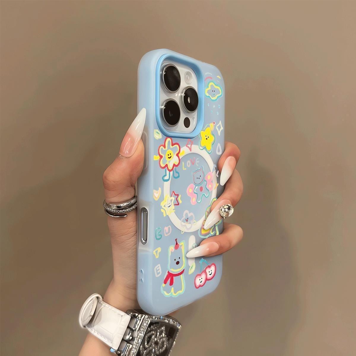 

Magnetic Jelly Two-in-one Mobile Phone Case Polka Dot Half Pack Double Layer Strong Magnetic Creative Simple Trendy Ins For iphone 17PROMAX