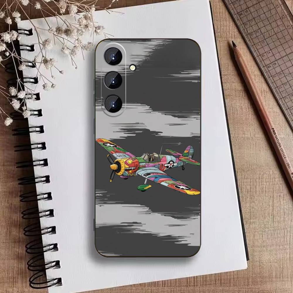 Graffiti Travel Airplane Pattern Phone Case For Samsung Galaxy A73,A21s,A22,A31,A52,A53,A71,A41Soft Black Shell