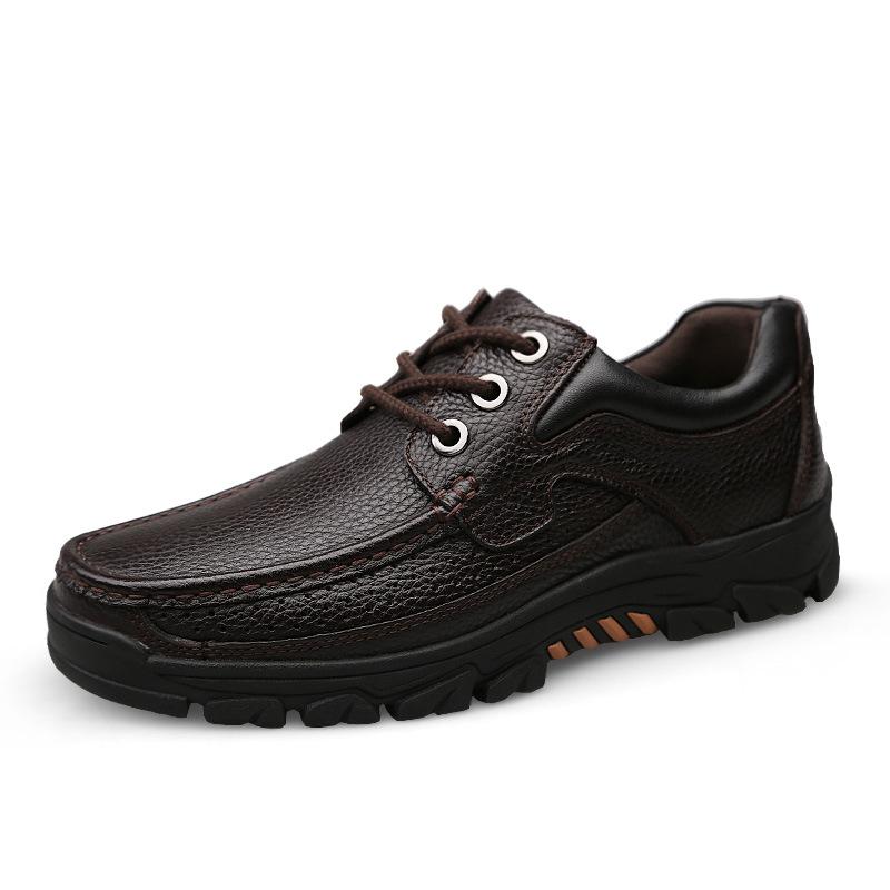 Men s Retro Plus Size Slip-On Leather Shoes - All-Season, Thick-Soled Casual Footwear 44