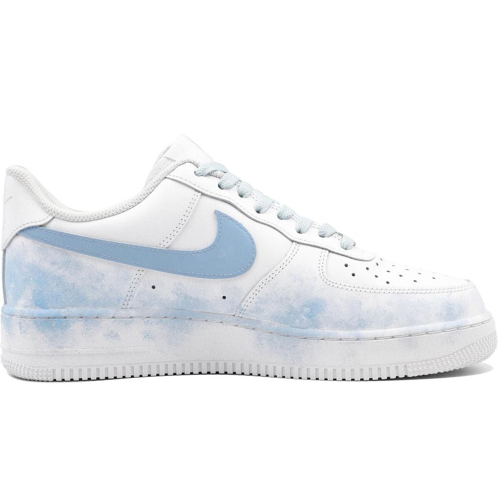 Nike Air Force 1 Box Action, Rain After The Storm, Distressed, Hand Drawn Cow Leather Abrasion Resistant Low Top CW2288-111(Team204-)