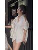 Pure Cotton Internet Celebrity Off-Shoulder Boyfriend Shirt - Women's Summer Loose Fit Street Style Sunscreen Top