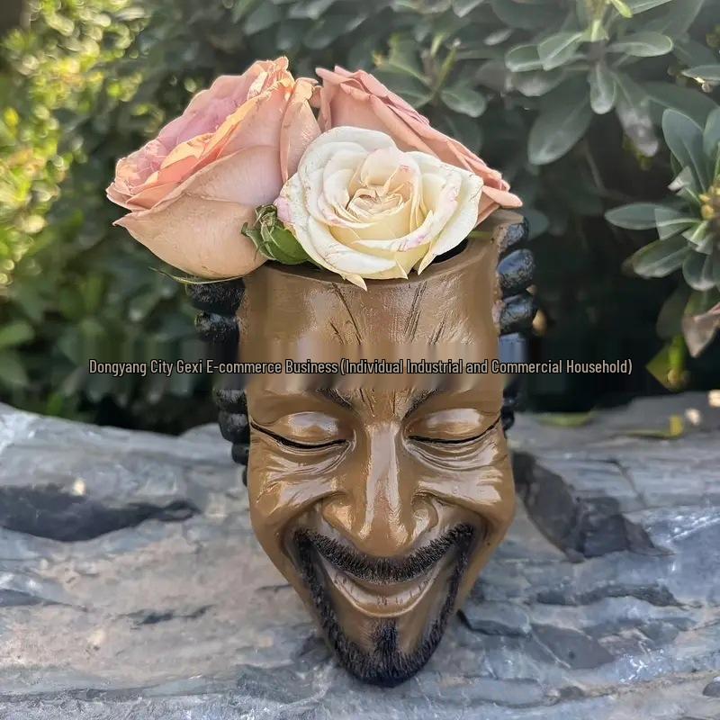 Black Portrait Face Pot: Succulent Planter & Pen Holder - Ideal Mother's & Children's Day Gift