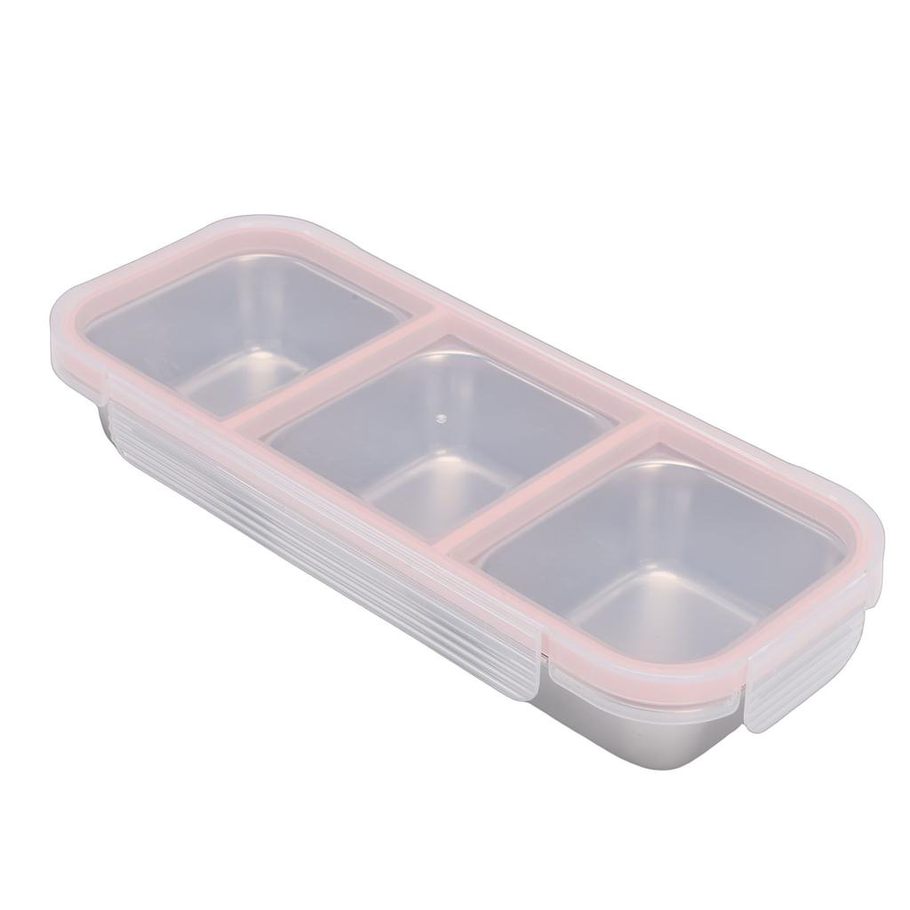 Snack Container   Proof Stainless Steel 3 Compartments Easy Cleaning Metal Snack Container