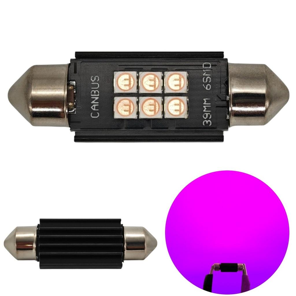 C5W C10W LED Bulb SV8.5 12-24V CANBUS 39mm - Pink Off-Road