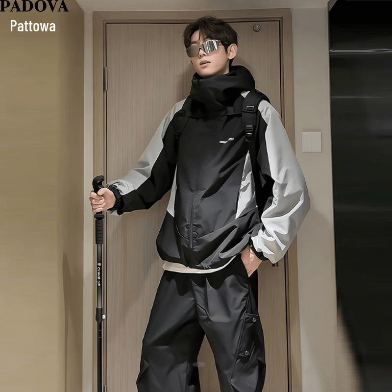 Patova Spring Autumn Hooded Windbreaker Jacket 3XL