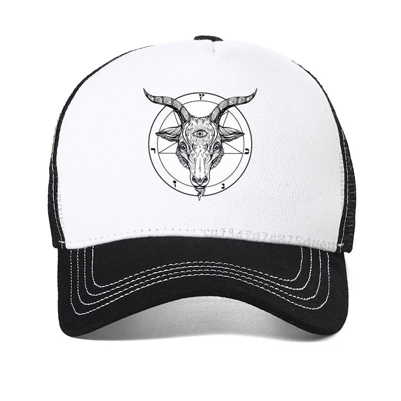 Roman Catholic Church knights Templar pentagram Baphomet Satan printing baseball cap Summer Mesh breathable trucker hat gorras