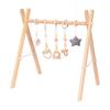 Nordic Style Wooden Baby Fitness Rack with Hanging Ornaments and Bells