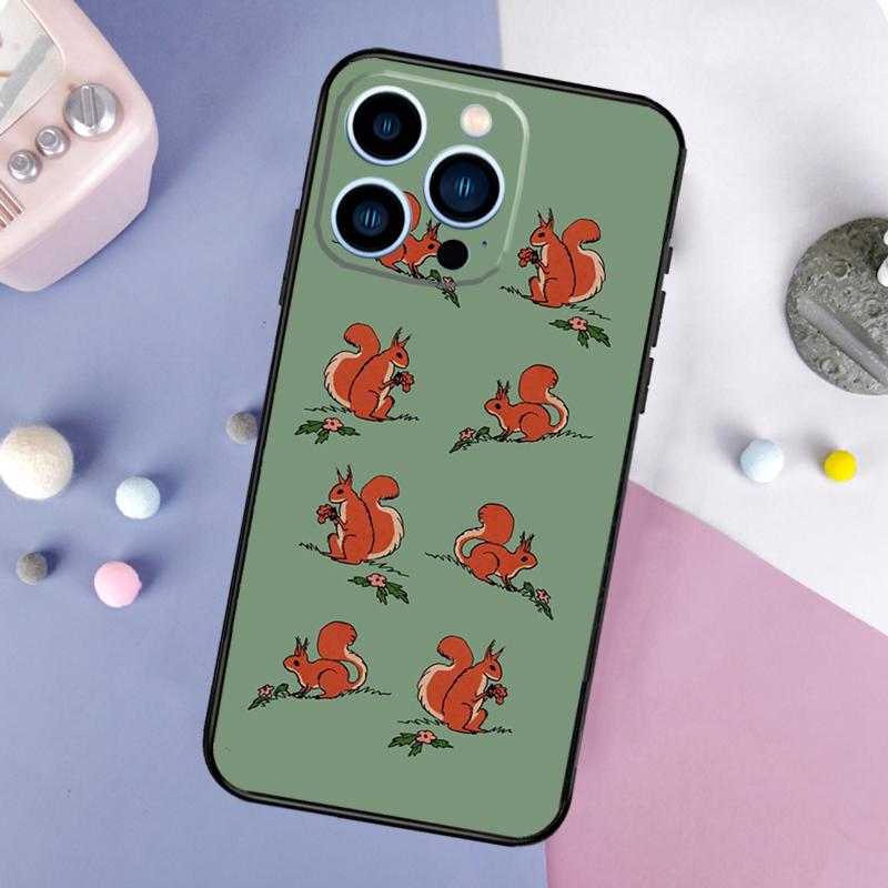 Cute Animal Squirrel Case For iPhone 16 15 14 Pro 11 12 13 Pro Max XS X XR Plus 12 13 Mini Soft Cover