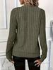2026 Women's Knit Ribbed Solid Color Zipper Long Sleeve Top for Autumn & Winter