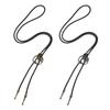 Vintage Metal Cobras Snake Pendant Bolo Tie Western Punk Faux Leather Rope Necktie Jewelry Shirt Collar Chain Necklace