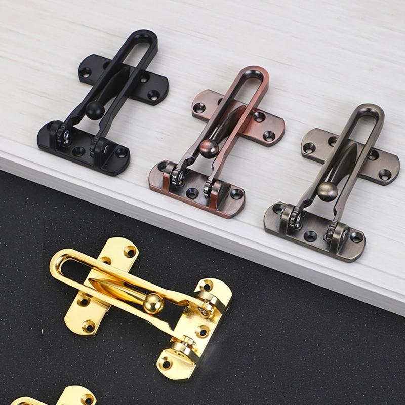 Home Security Door Lock Swing Bar Against   Theft Latches Safety Childproof Stoppers Simple Installs for Front & Interior Door 