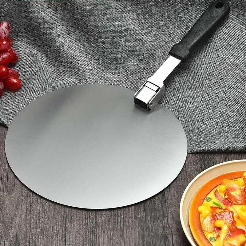 Stainless Steel Foldable Pizza Shovel Pie Plate Cake Dessert Transfer Shovel Baking Tools Suitable for Bread Kitchen Pizza