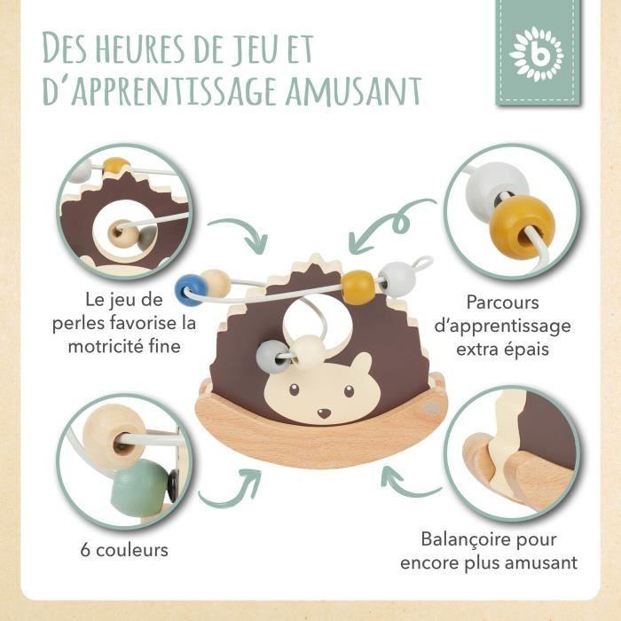 Circuit de motricité - BIECO - Nœud hérisson - Bois et métal - 14,5x12x16 cm - 12 mois et plus