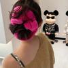 Vintage Solid Color Large Hair Scrunchies For Women Girls  High Absorbency Plush Elastic Hair Rope Sweet Hair Accessories