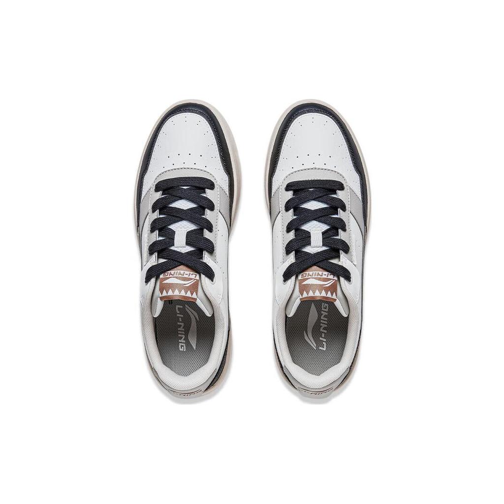 New LiNing Relaxing Lightweight Low Top Skateboard Shoes Men's White Black Gray AGCT401-5