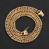 European and American Hip-hop 7mm Faucet Buckle Stainless Steel Double-woven Cuban Necklace Electroplating Six-sided Grinding Titanium Steel Necklace