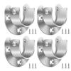 1/4/8Pcs Stainless Steel Closet Rod Holders Strong Load-bearing