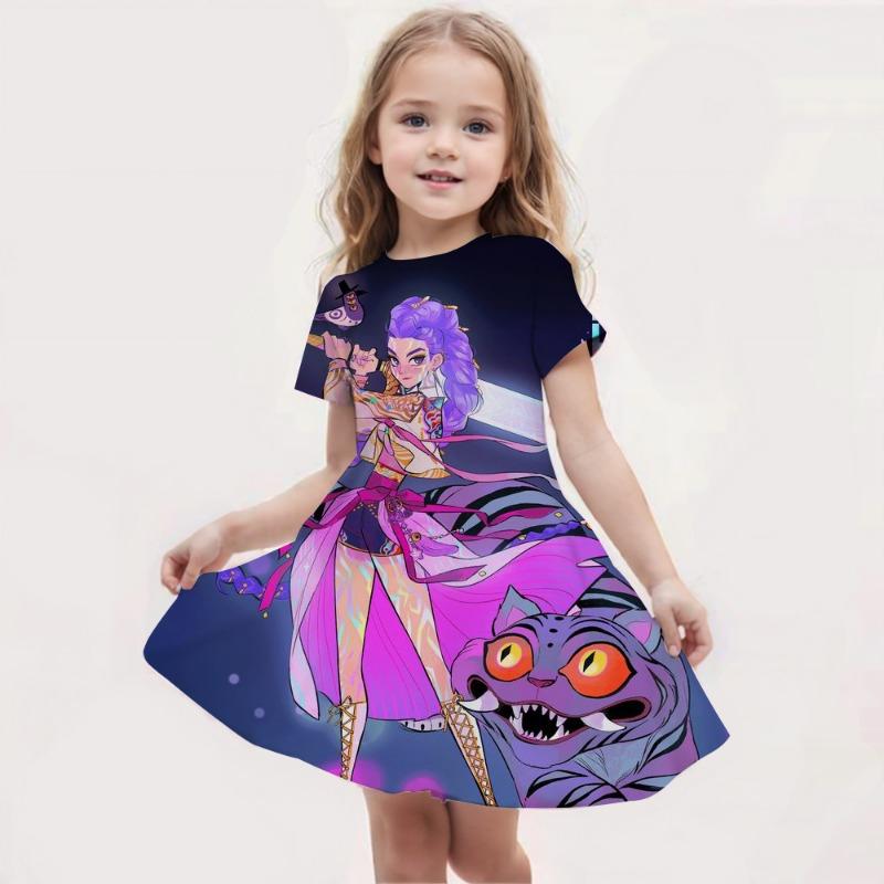 

Kpop Платье Охотника на Демонов Летнее Платье Девочка Каваи Платье Принцессы Милый Аниме Персонаж Короткая Юбка Детская Одежда Милый Подарок 170