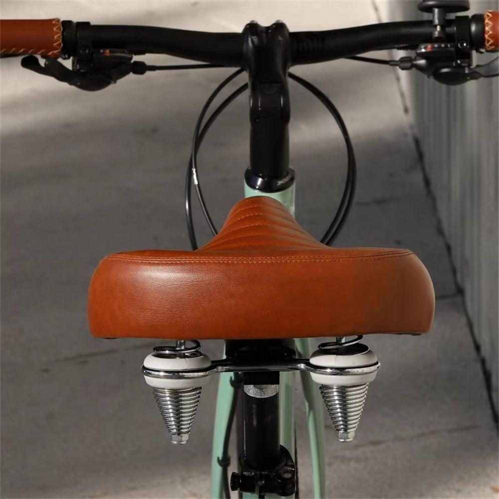 MTB Spring Bicycle Saddle Leather Retro Mountain Bike Seat Bicycle Seat Cushion  Replacement