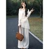Summer New Off-shoulder Long-sleeved Thin Top Women's Slim Fake Two-piece Wide-leg Pants Fashion Suit