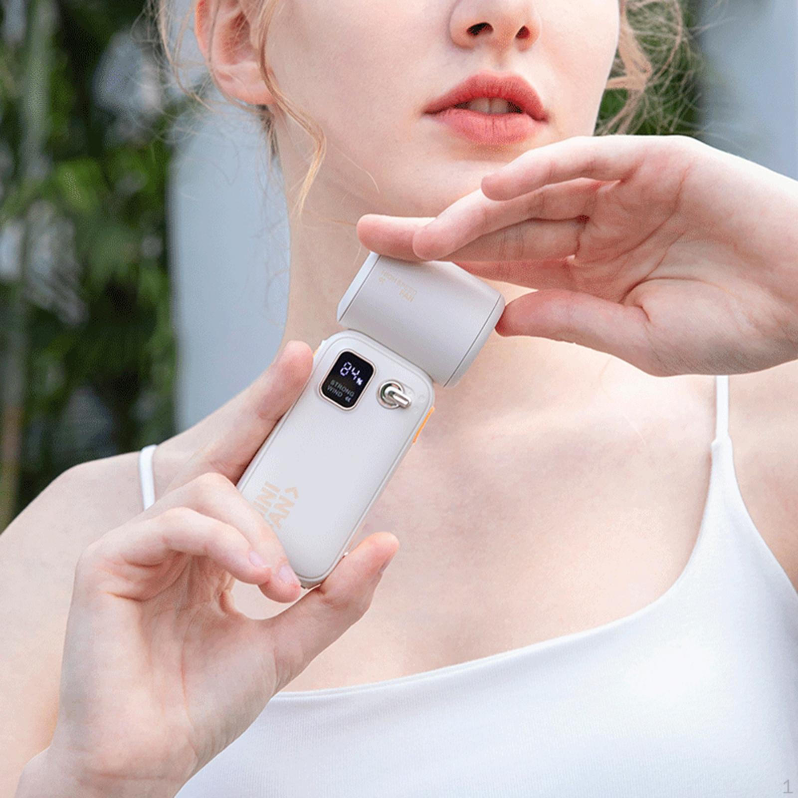 

Турбо вентилятор, ручной, портативный, регулируемая скорость, перезаряжаемый, мини карманный для женщин, мужчин, девочек бежевый