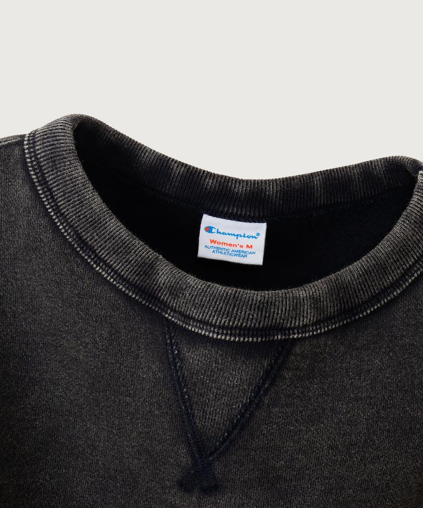 CHAMPION Women'S Vintage Washed Loose Fit Brushed Sweatshirt Off Black