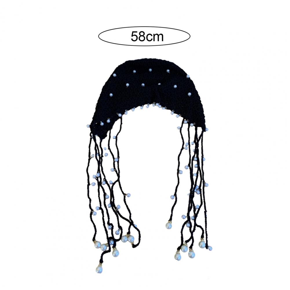 Women Hat Solid Color Faux Pearl Design Super Soft Breathable Wear Resistant Women Spring Autumn Knitted Hat Beanie Cap Decor Fo