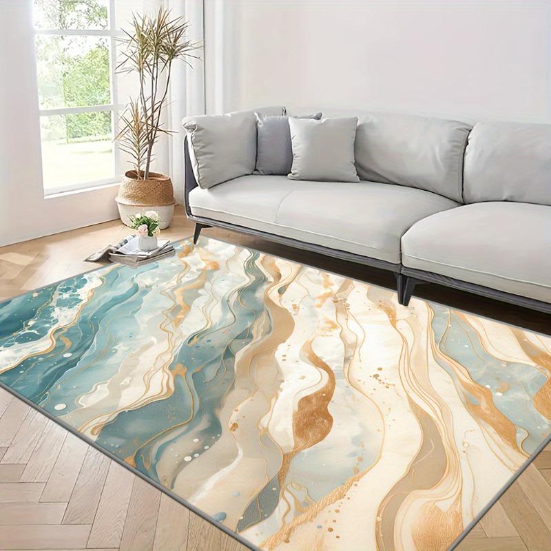 Mosaic Geometric Area Rug Modern Home Floor Carpet for Living Room Guest House Dorm Indoor Ornament for Christmas Interior