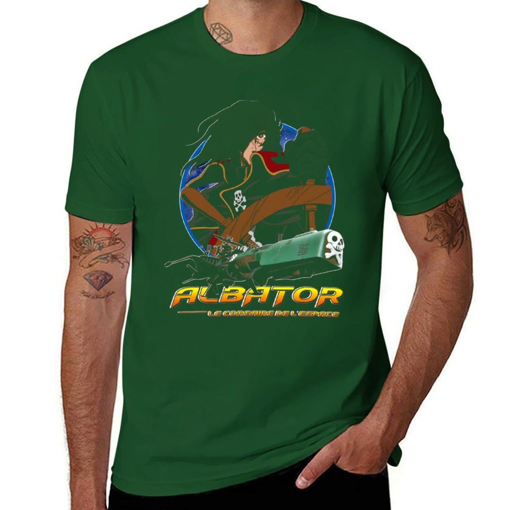 Capitaine Harlock Avec Atlantis - Arcadia - Albator The Space Corsair Essentiel T-Shirt Cute Clothes Blacks T Shirt for Men