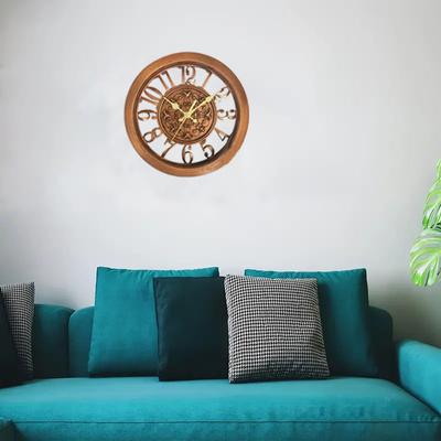 Retro European Creative Wall Clock Retro Light Luxury Silent Non-ticking Battery Powered Wall Mounted Clock for Study Bedroom