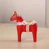 1 Pair Handcrafts Swedish Dala Horse Wooden Sculptures Painting Ornaments for Home Office Desktop and Shelf Decors