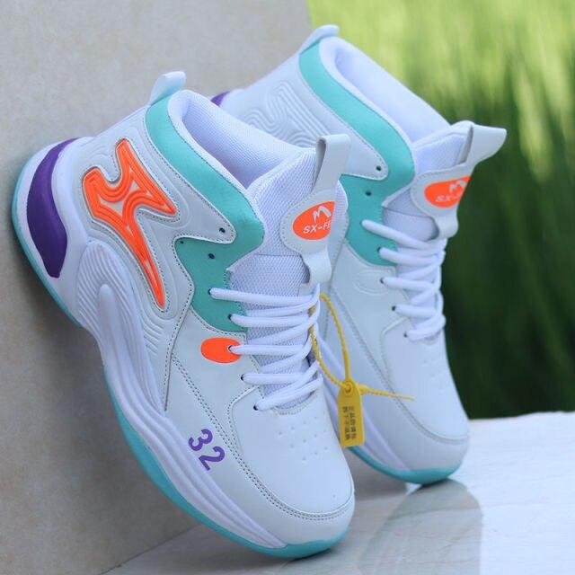 New High -Top Basketball Shoes Men Outdoor Sneakers Men Wear Resistant Air Cushioning Shoes Breathable Sport Shoes Unisex