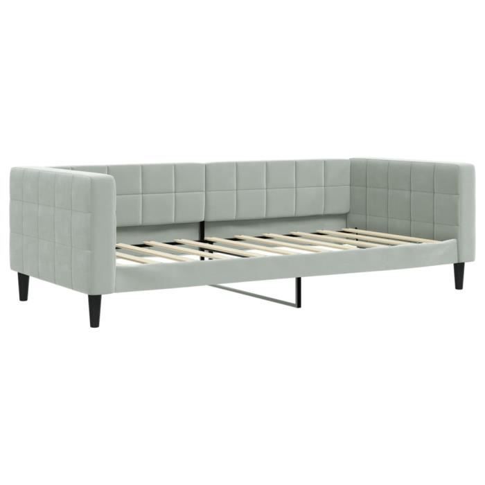 VidaXL Daybed with Mattress Light Grey 90x190 Cm Velvet 3196680