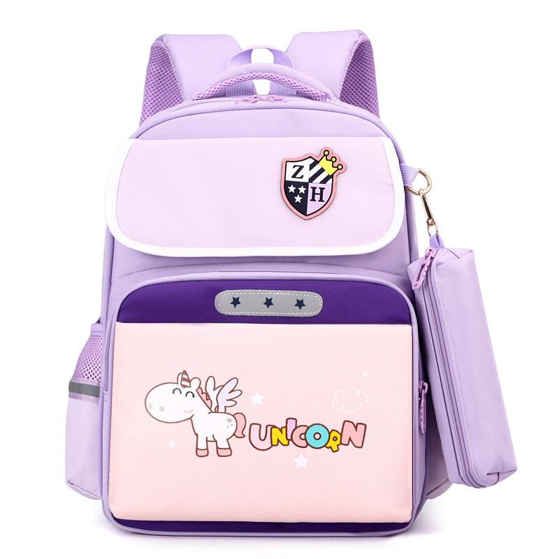 Cute And Simple Nylon School Backpack For Boys And Girls With Ergonomic Design