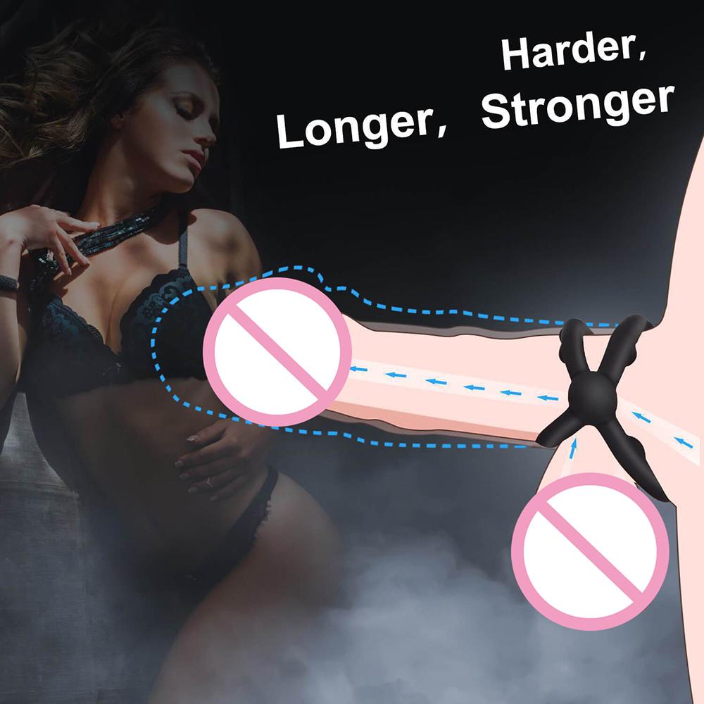 Durable Male Penis Ring Silicone Cock Ring Delay Ejaculation Scrotal Binding Ball Stretcher Enlargement Cockring Sex Toy For Men