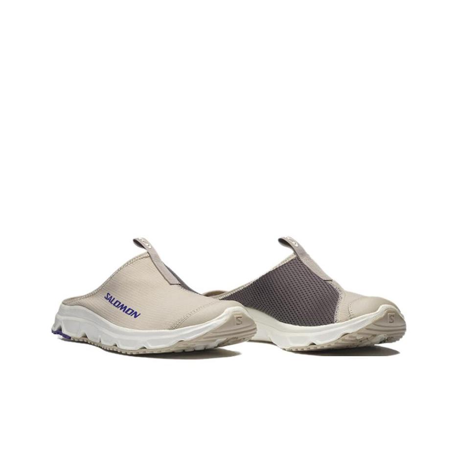 Salomon Rx Slide 3.0 Trendy Recovery Casual Non-Slip Quick-Dry Closed-Toe Slippers Unisex slippers Feather-Gray Iron-Gray Bright-Purple 475751