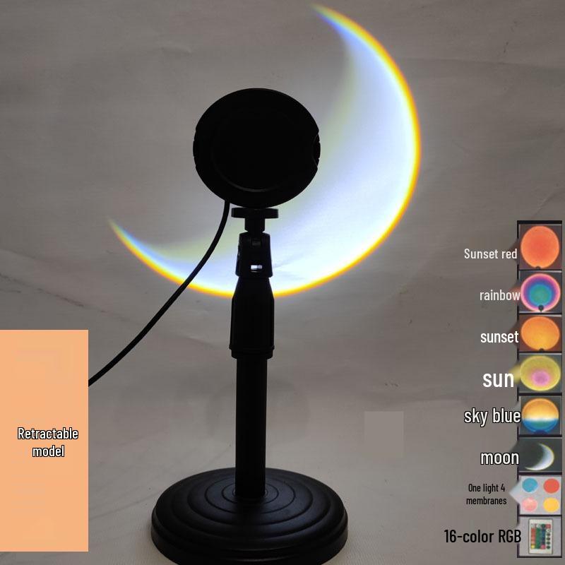 Lámpara de Proyección de Atardecer RGB - Iluminación Ambiental de Fondo para Sesiones de Fotos