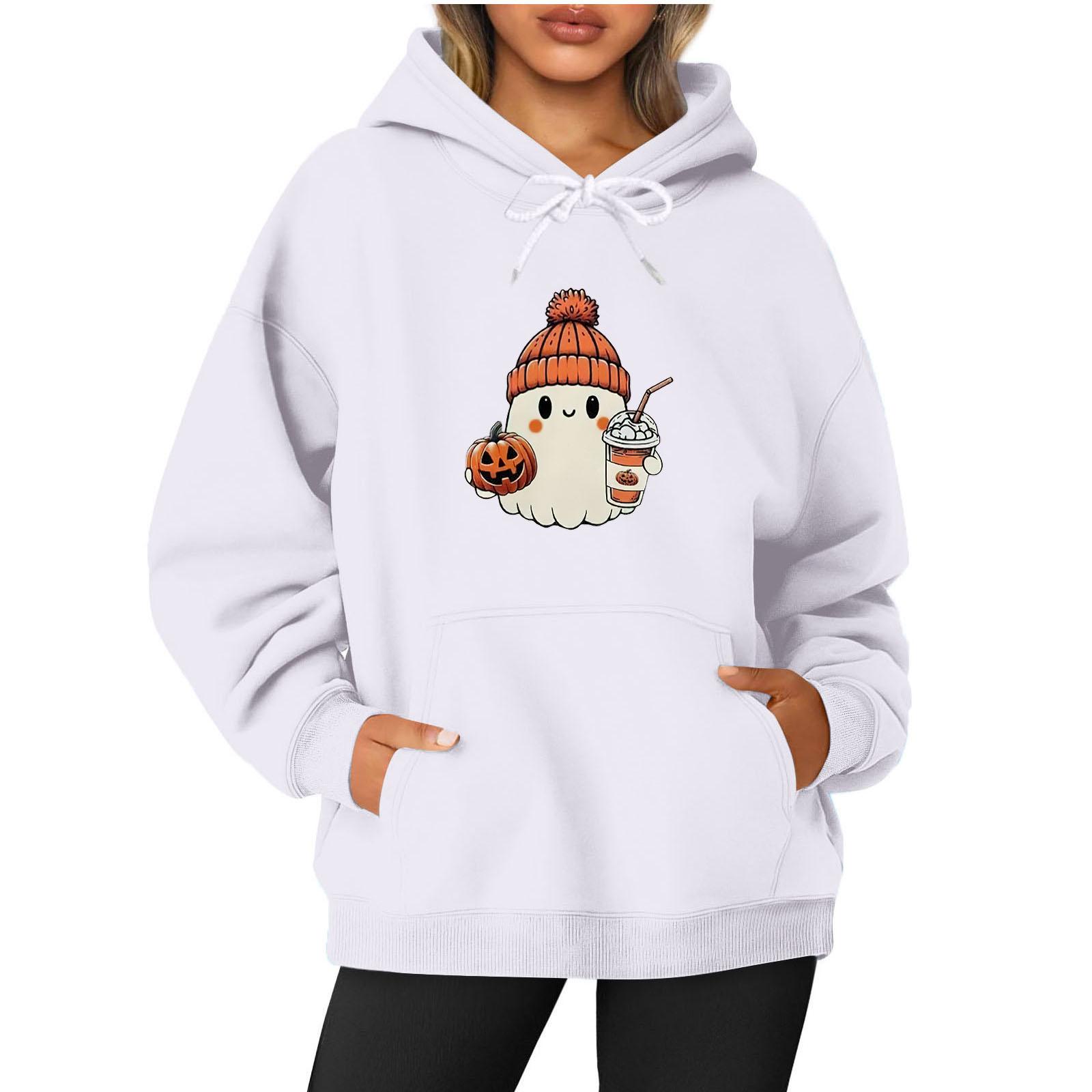 

Women s Long Sleeve Printed Top Solid Color Hoodie XL