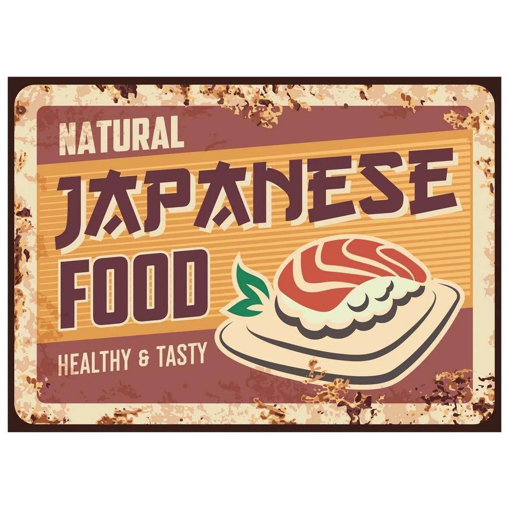 Metal Tin Signs Japaness Sushi Wall Decoration Plaque Vintage Art Poster Iron Painting for Man Cave Home Cafe Garden Club Bar