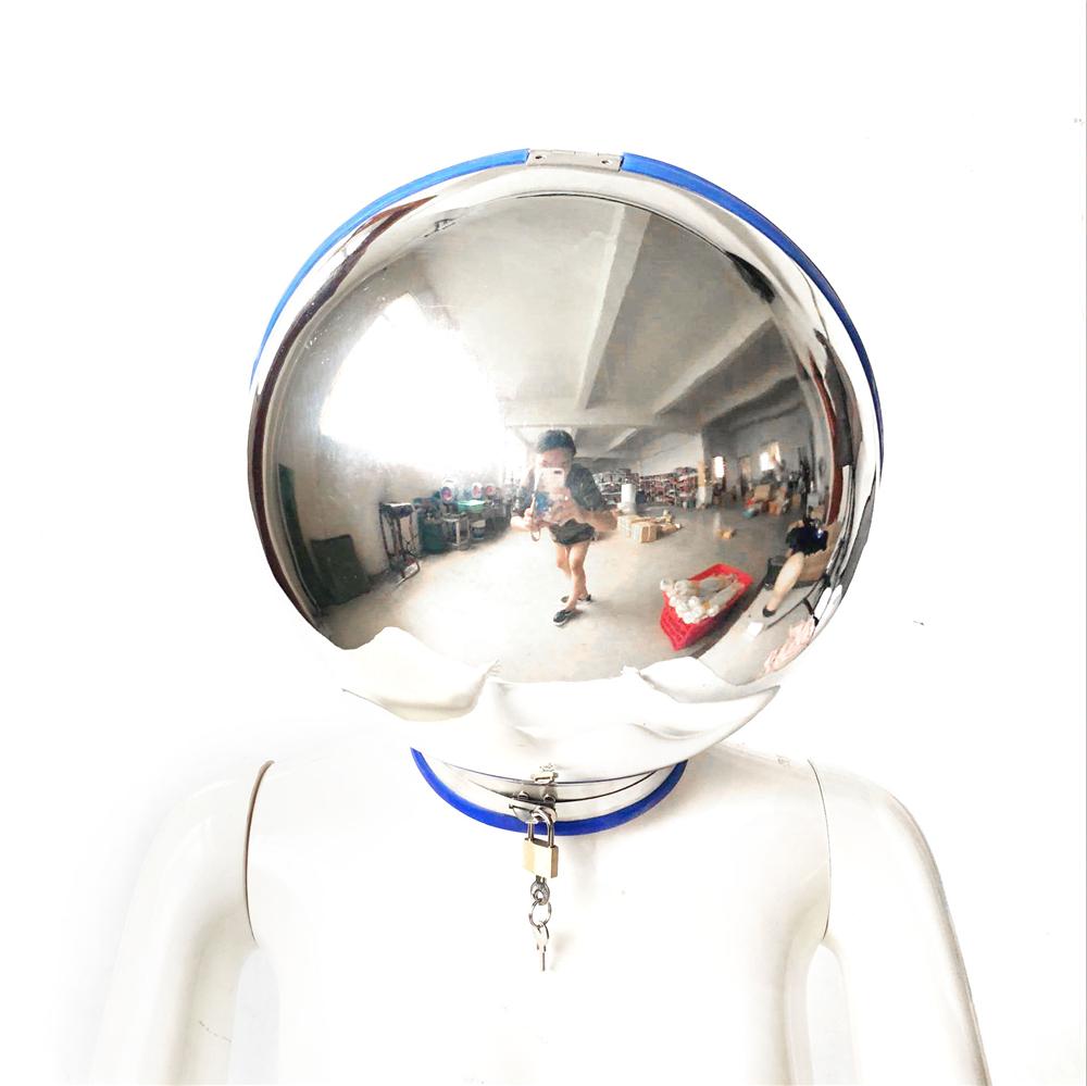 Metal Ball Helmet Handcuffs Restraint Multi Colors Full Cover Head Hood Wrist Cuffs Bondage Erotic Sex Toys for Couple