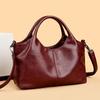 Genuine Leather Women's Large Fashion Handbag, Versatile Shoulder & Crossbody Bag, Soft Leather for Middle-Aged Women, New Style.