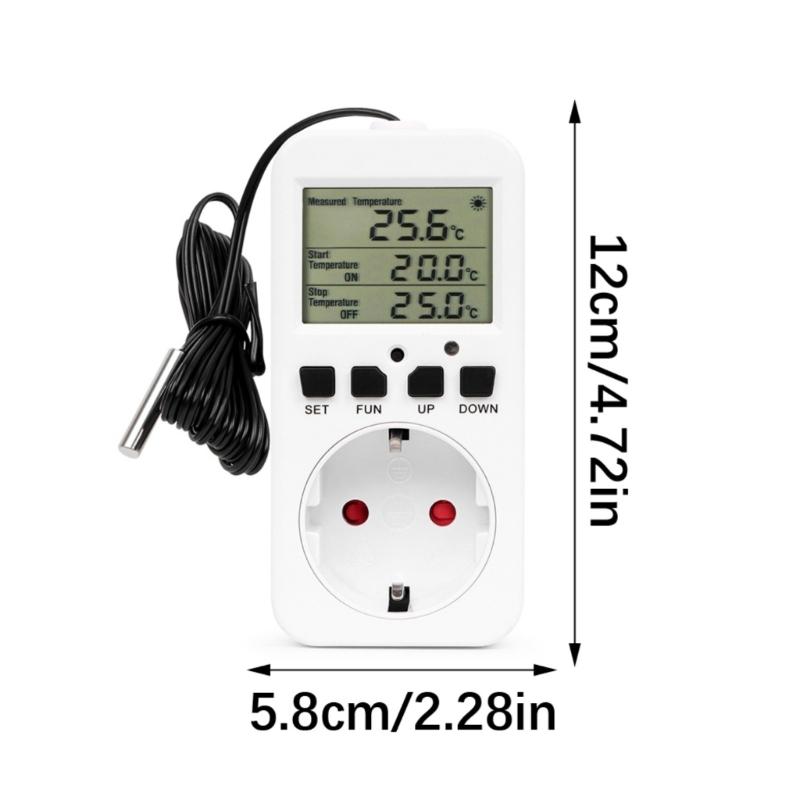 Highly power 16A Intelligent Temperature Control Socket Digital Display Thermostat Socket For Heating and Cooling Systems