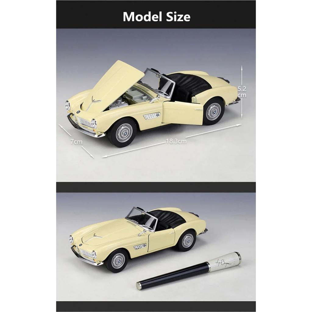 Welly 1/24 BMW 507 Alloy Sports Car Model Diecast Metal Classic Car Vehicles Model High Simulation Collection Childrens Toy Gift