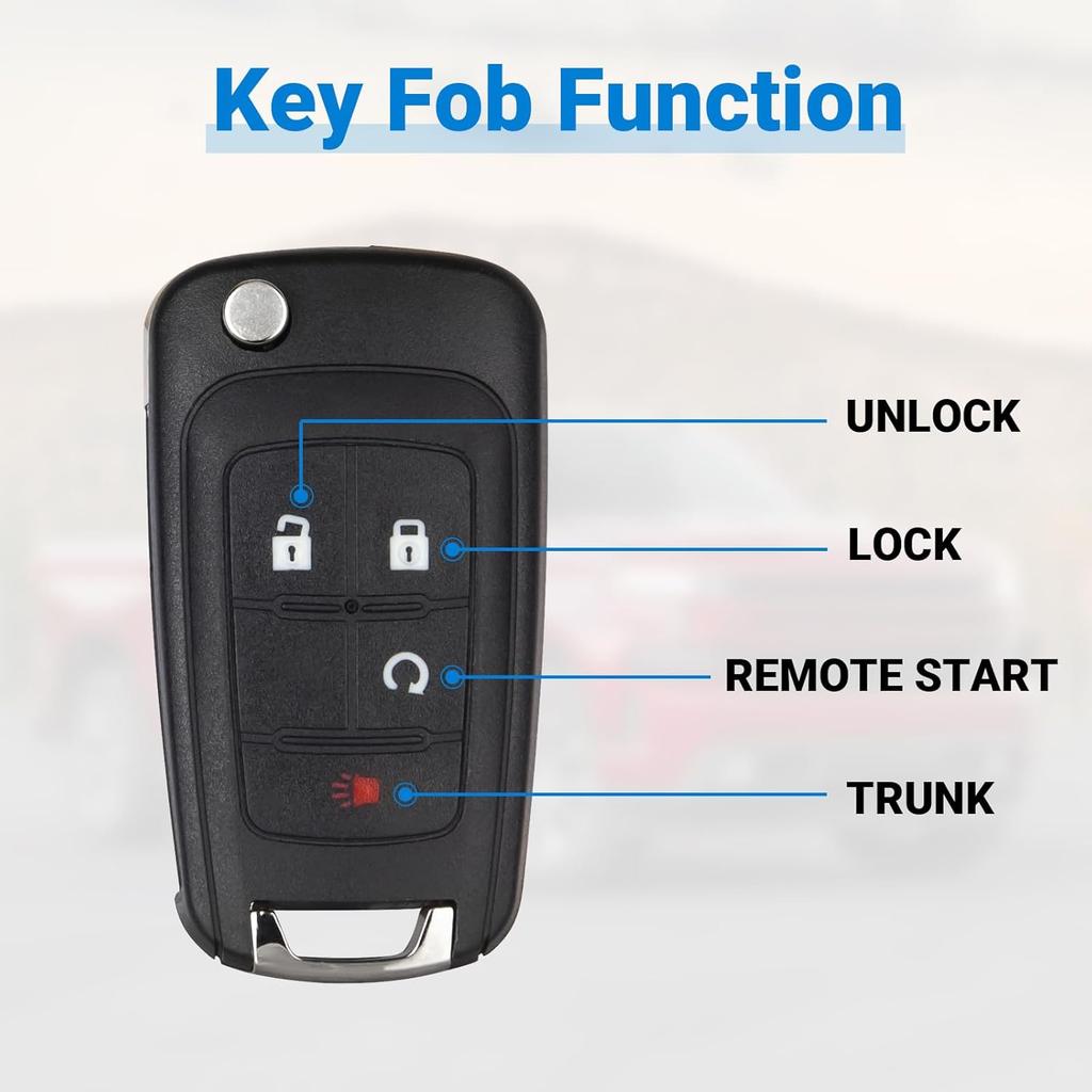 Car Key Fob Replacement Ignition Vehicles Compatible With 2010-2016 Chevy Equinox Sonic/ 2015-2016 Chevrolet Lmpala/ 2010-2016 GMC Terrain