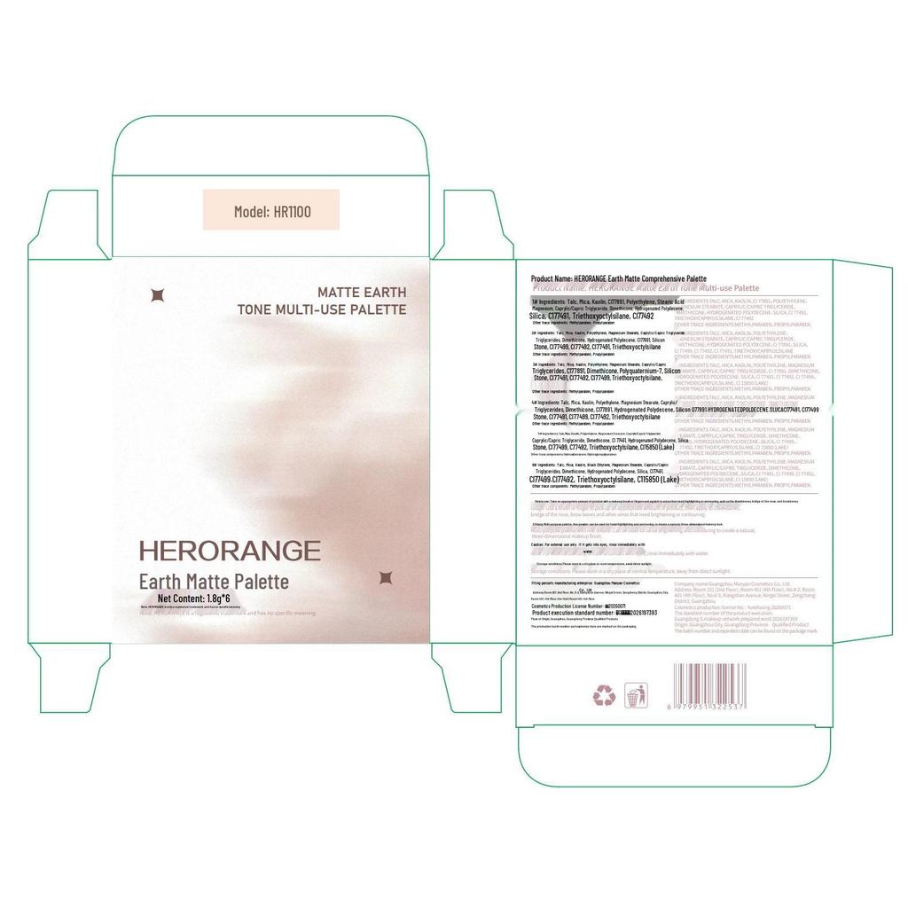 HERORANGE Matte Earth Tone Palette: Multi-Functional for Under-Eye, Highlight, Shadow, Contour, and Blush.