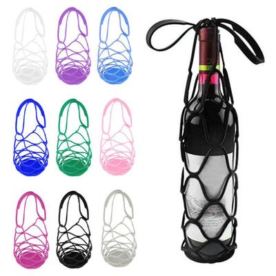 Borsa Portaoggetti in Silicone Borsa Portabottiglie da Vino Portabottiglie per Bevande Multiuso Sottobicchiere in Rete Cesto da Cucina