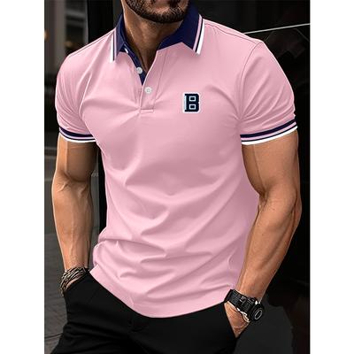 Fashionable Casual Polo with Men's Buttons and Short Sleeves