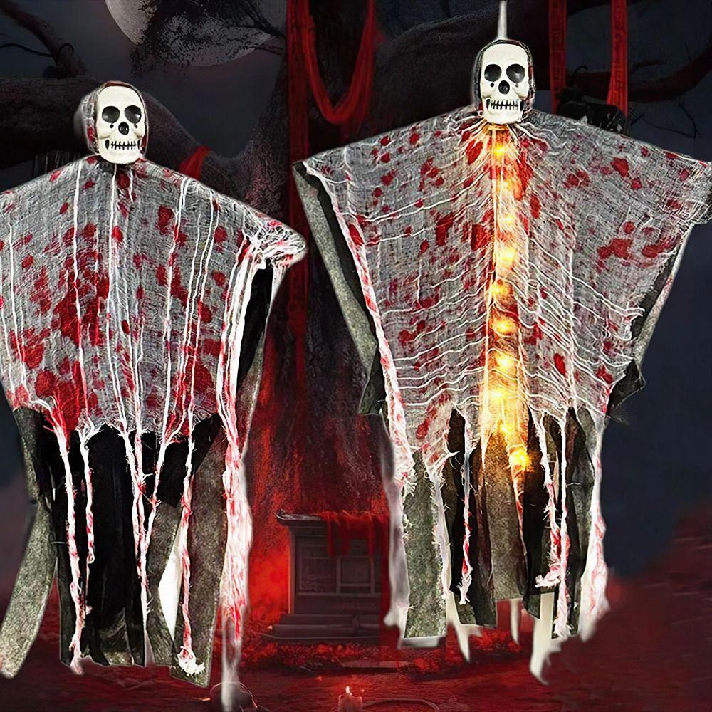 Realistic Hanging Skull Skeleton Props Spooky Skeleton Ghost Ornament  Party Supply