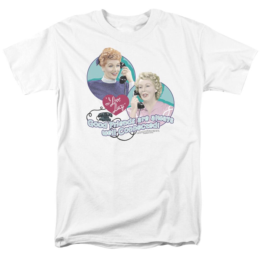 

26 I Love Lucy Always Connected T Shirt Mens Licensed Classic TV Show White Unisex T-Shirt XXXL
